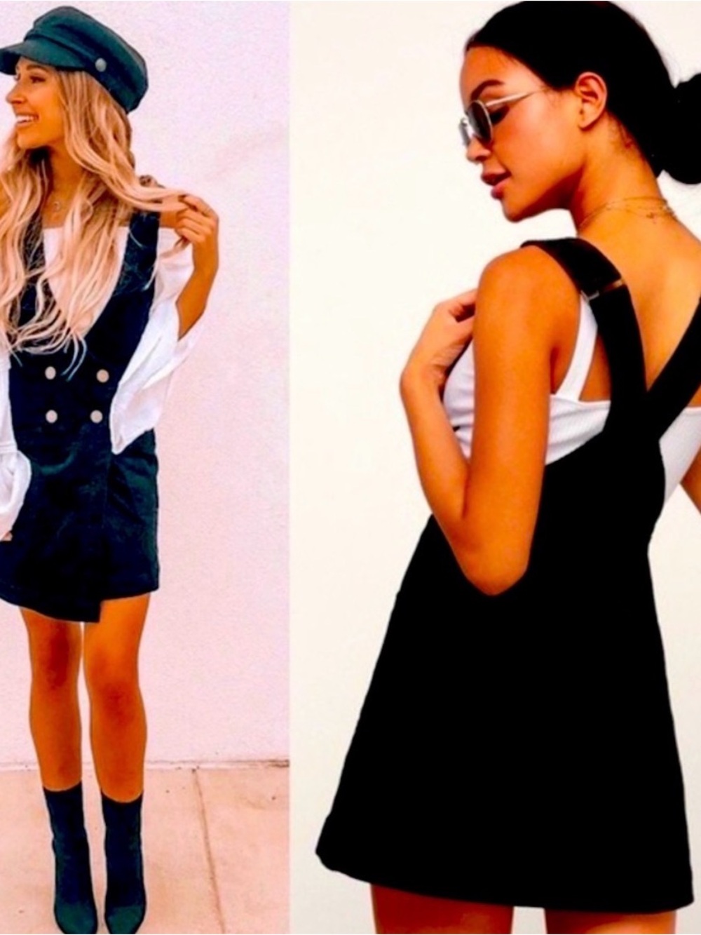 Free People Canyon Lands Corduroy Jumper Pinafore Black Mini Dress 6 - Picture 3 of 9